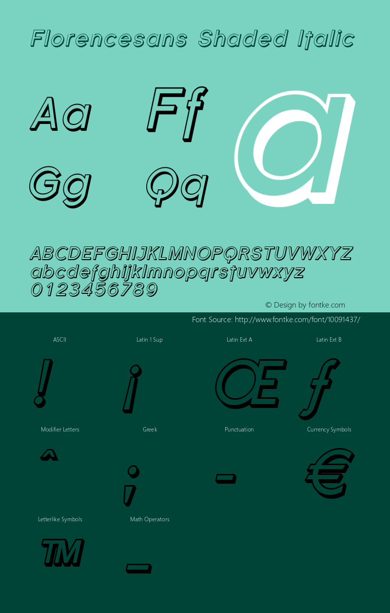 Florencesans Shaded Italic 1.0 Font Sample