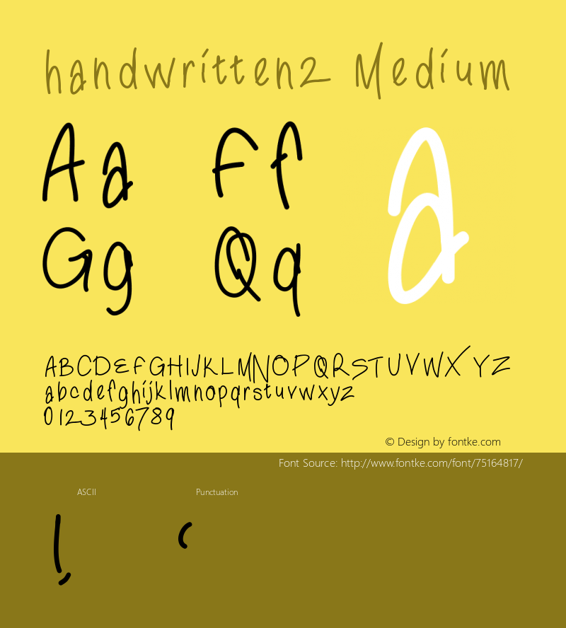 handwritten2 Version 001.000 Font Sample