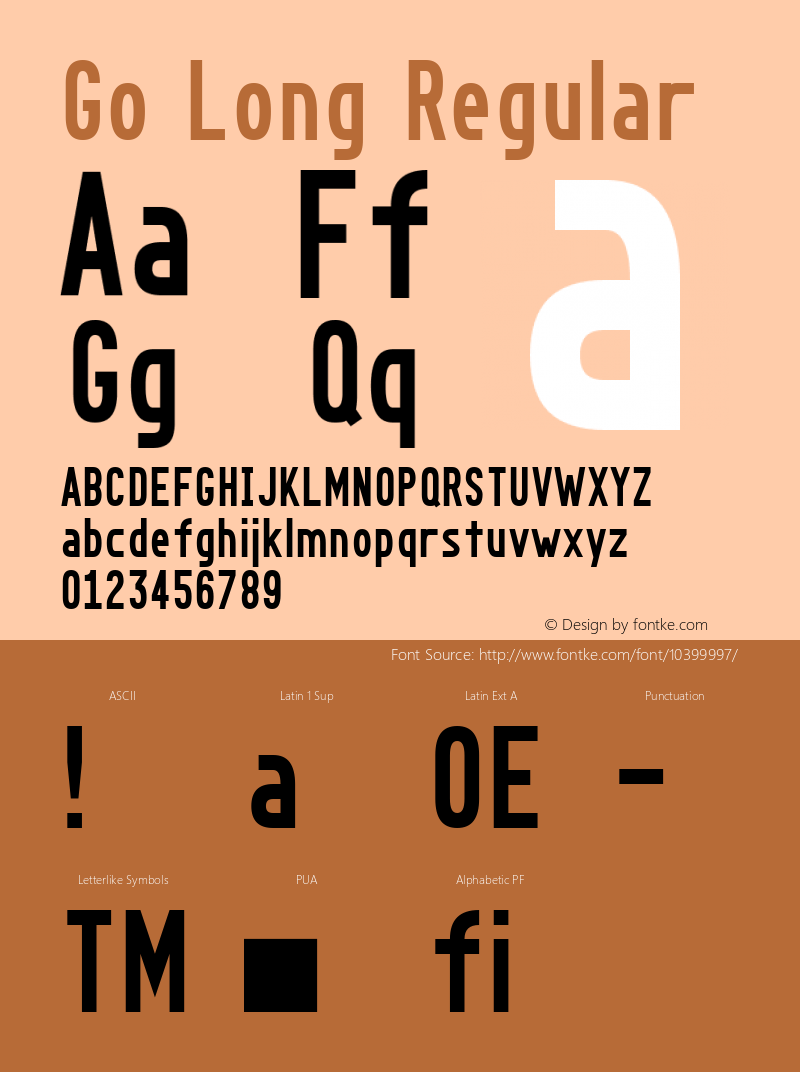 Go Long Regular Version 1.00 Font Sample