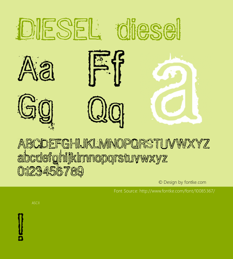 DIESEL diesel Typeface of the Band DIESEL! (www.diesel.art.br) Font Sample