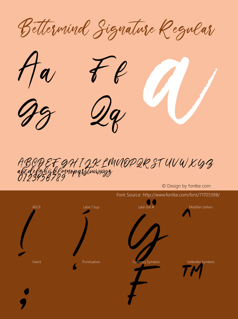 Bettermind Signature Version 1.00;August 10, 2020;FontCreator 12.0.0.2552 64-bit Font Sample