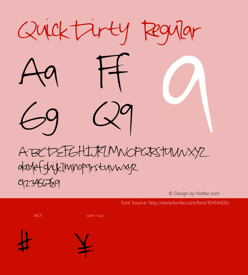 QuickDirty Regular Version 1.00 November 19, 2012, initial release Font Sample