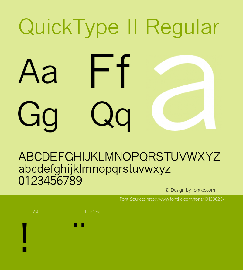 QuickType II Regular Version 3.00 Font Sample