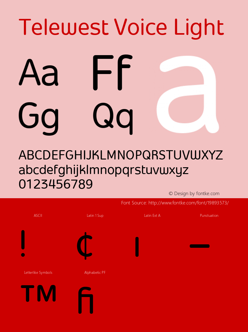 TelewestVoice-Light Beta 1.001 Font Sample