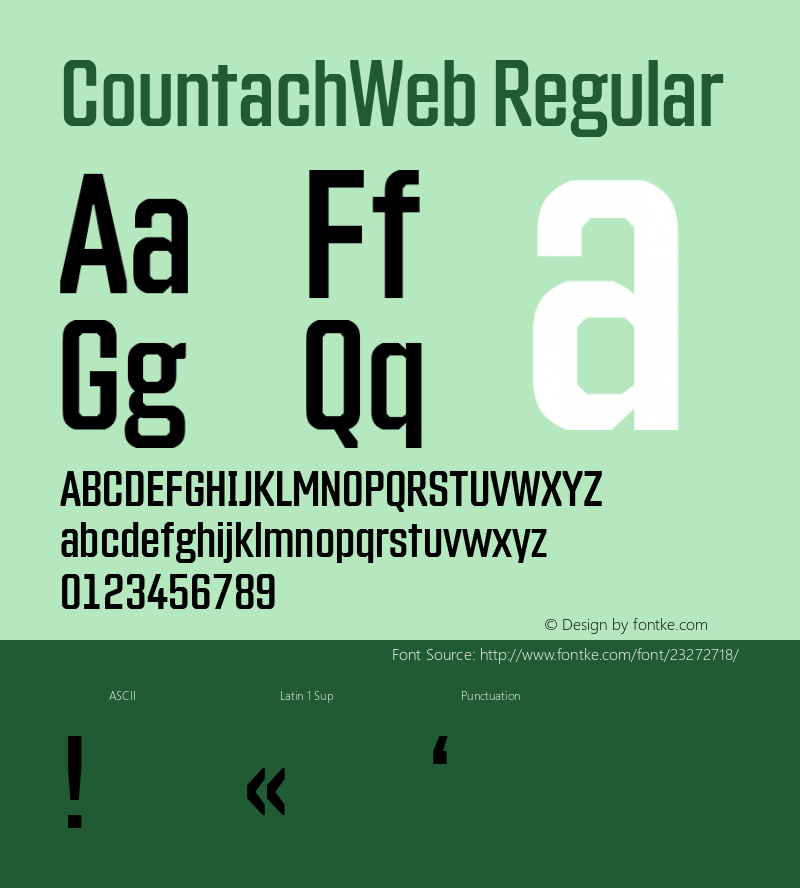 CountachWeb Regular Version 1.002;PS 1.2;hotconv 1.0.72;makeotf.lib2.5.5900; ttfautohint (v1.3.34-f4db) Font Sample