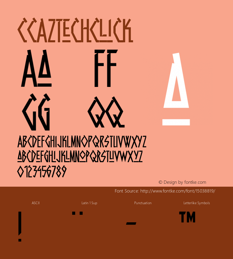 CCAztechClick ☞ Version 1.001 2003;com.myfonts.easy.comicraft.aztech.click.wfkit2.version.2vcG Font Sample