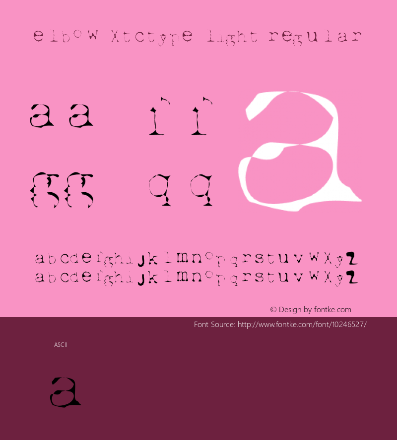 Elbow-xtctype Light Regular 001.000 Font Sample