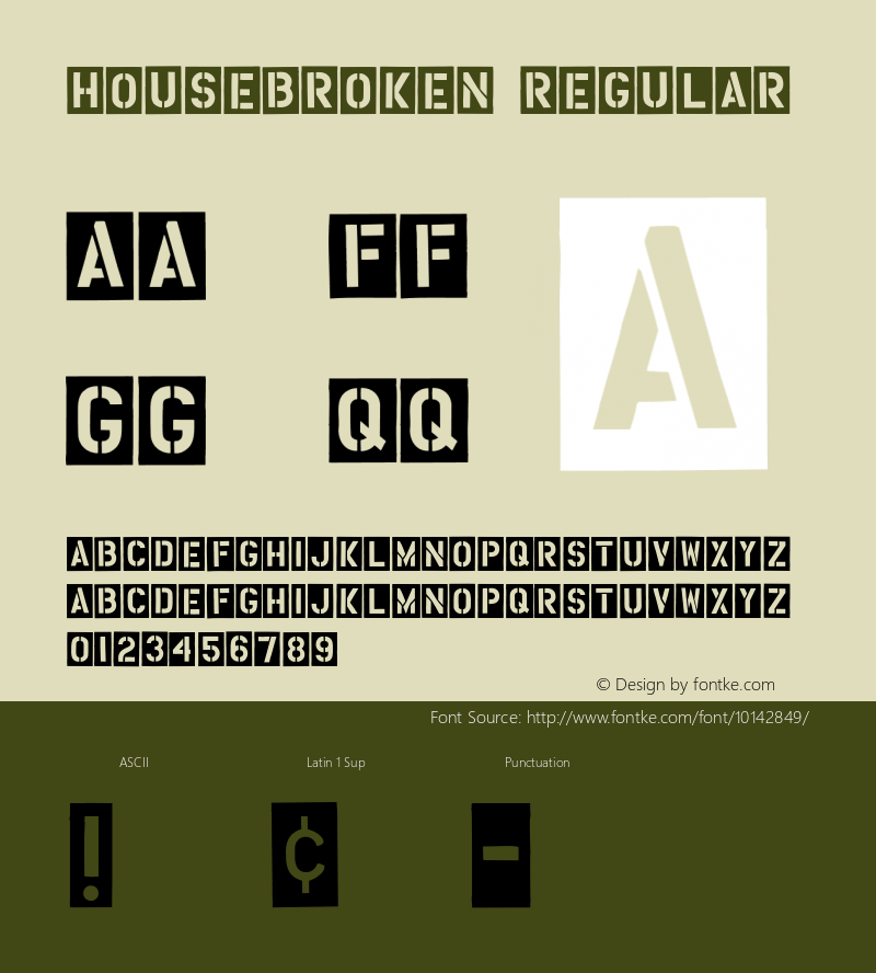 Housebroken Regular Version 1.000;PS 001.000;hotconv 1.0.38 Font Sample