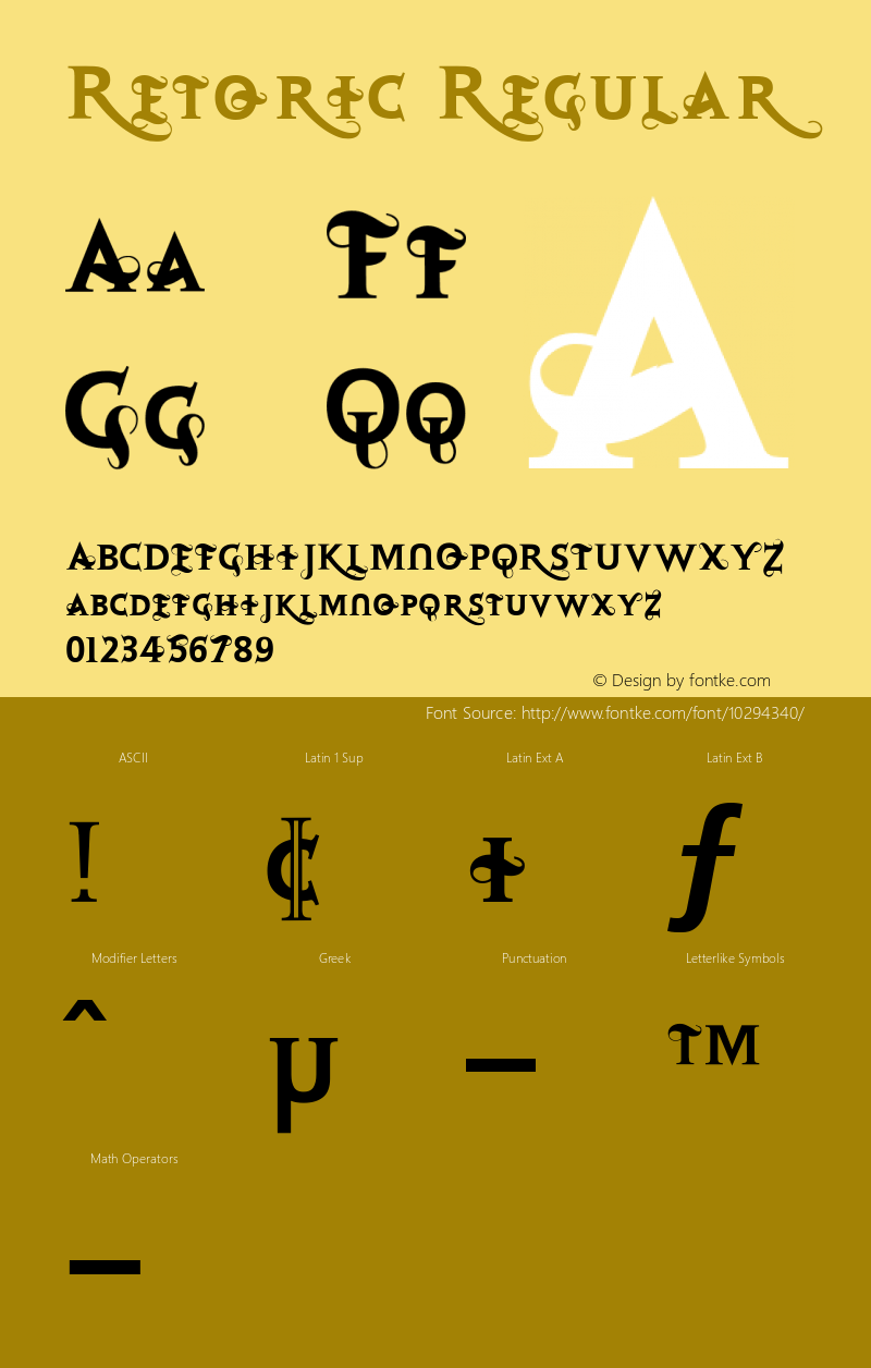 Retoric Regular 001.000 Font Sample