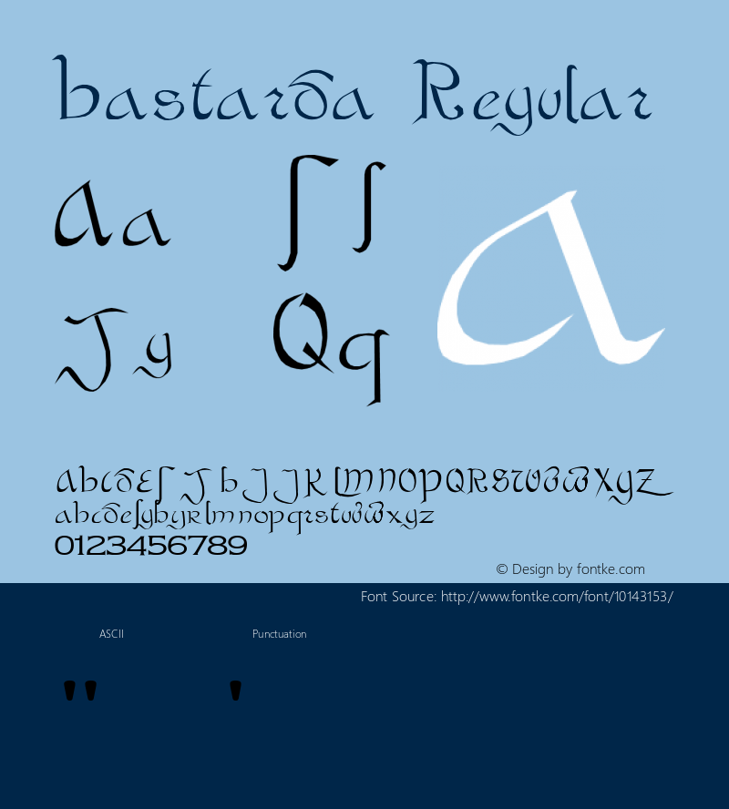 Bastarda Regular Version 001.000 Font Sample