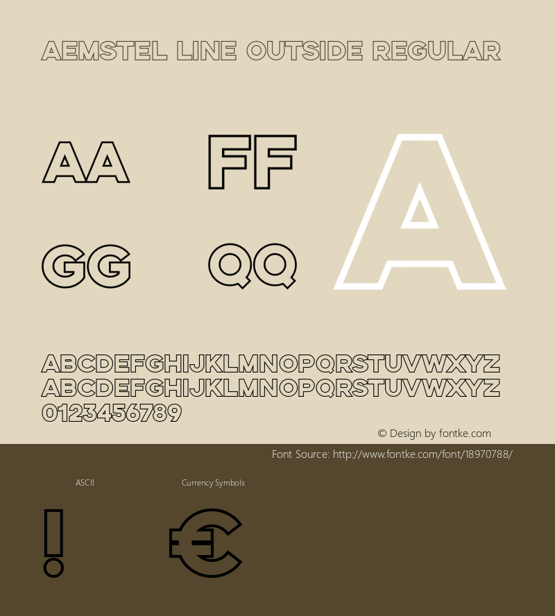 Aemstel Line Outside Regular Version 1.000 Font Sample