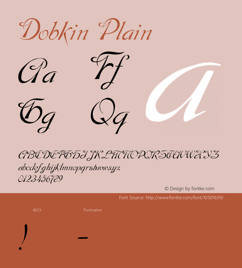 Dobkin Plain Altsys Fontographer 3.3  3/13/92 Font Sample