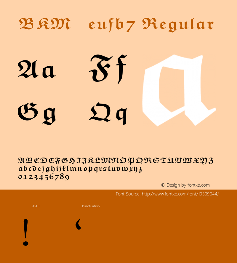 BKM-eufb7 Regular 1.2/19-Jan-95 Font Sample