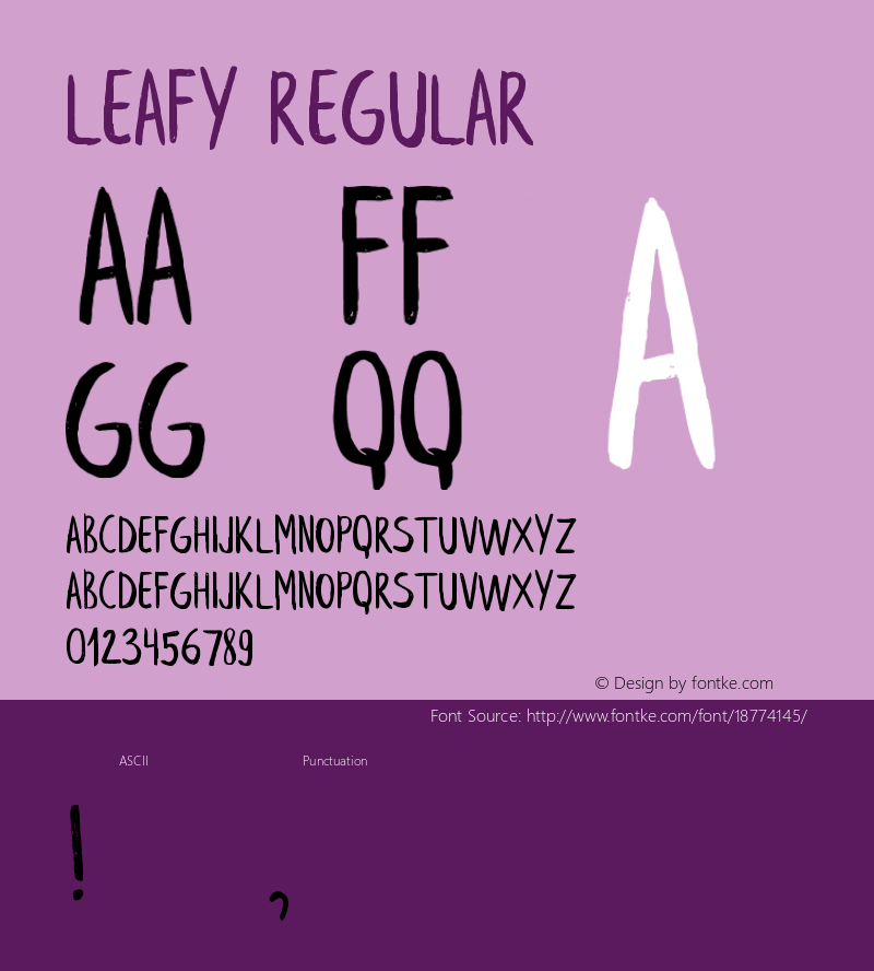 Leafy Regular Version 1.000 Font Sample