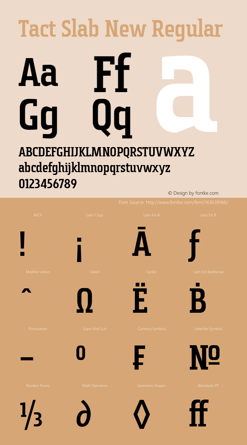 Tact Slab New 1.000 Font Sample