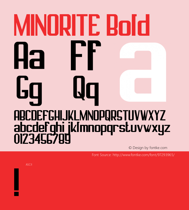MINORITE-Bold Version 1.000 Font Sample