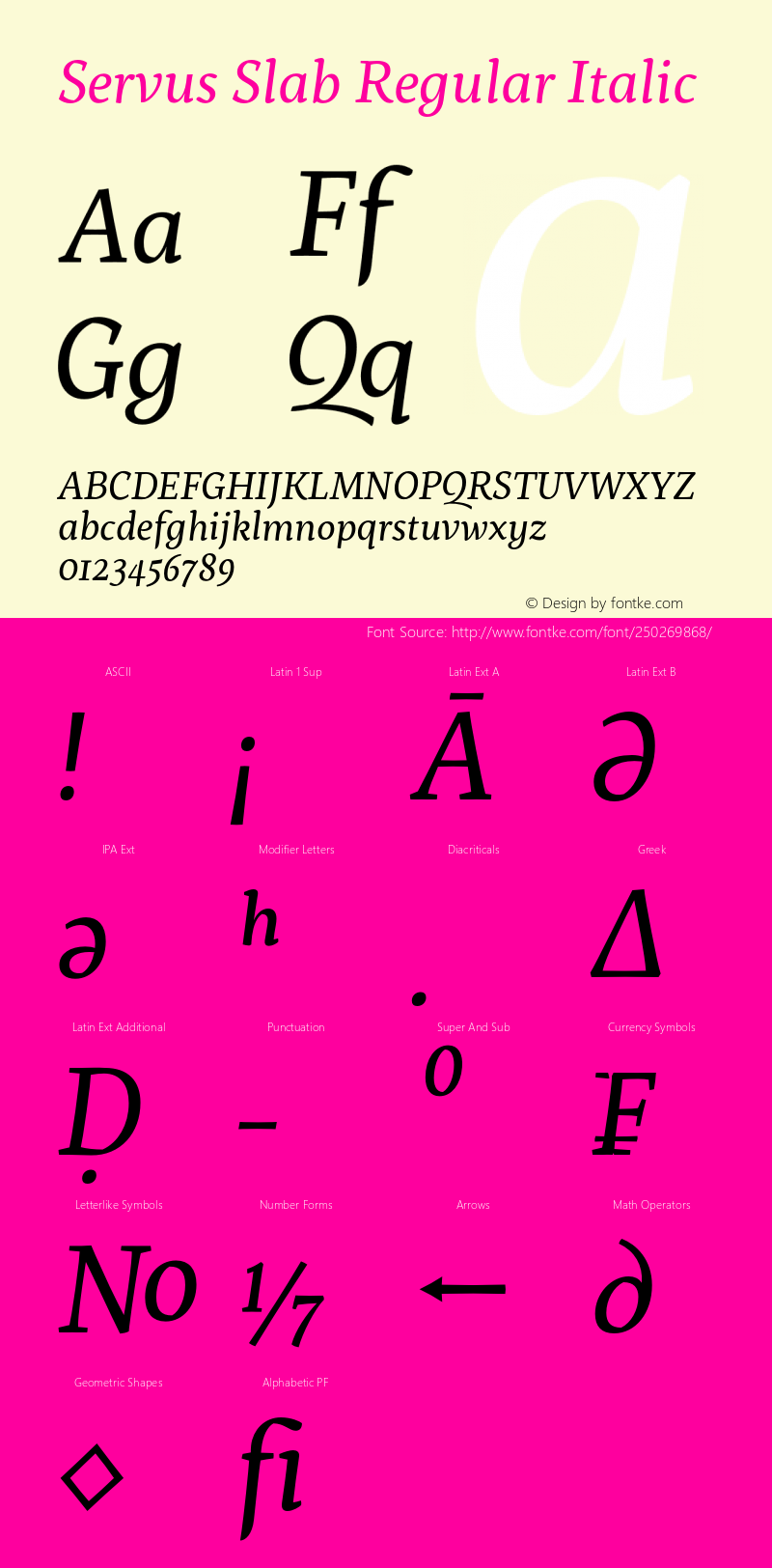 Servus Slab Regular Italic Version 1.000;PS 001.000;hotconv 1.0.70;makeotf.lib2.5.58329图片样张