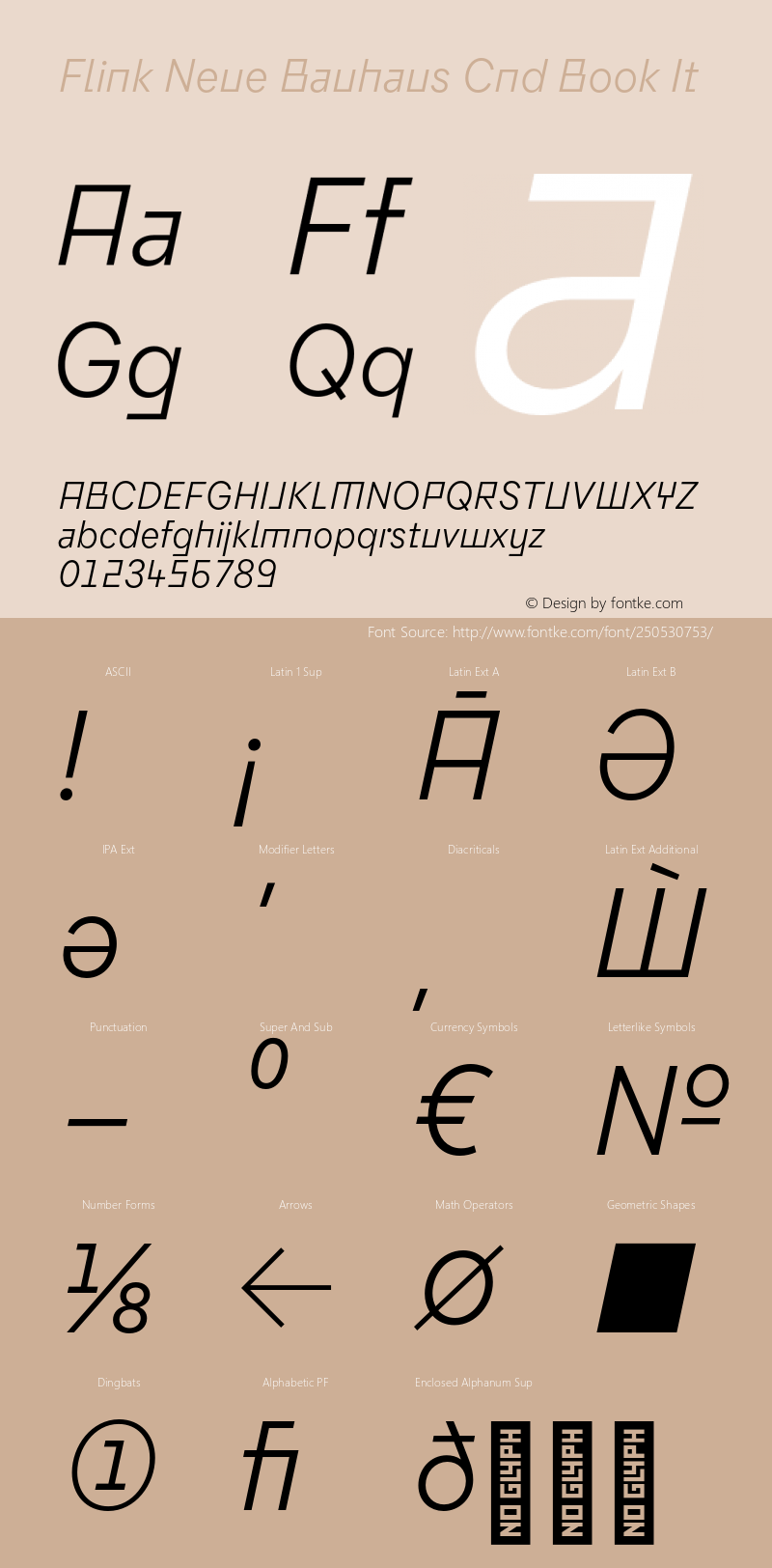 Flink Neue Bauhaus Cnd Book It Version 2.100;Glyphs 3.1.2 (3150)图片样张
