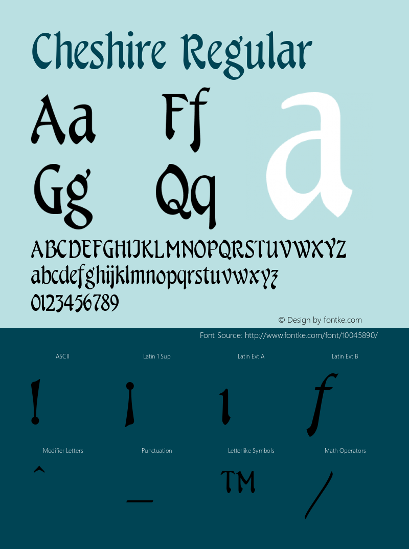 Cheshire Regular The WSI-Fonts Professional Collection Font Sample