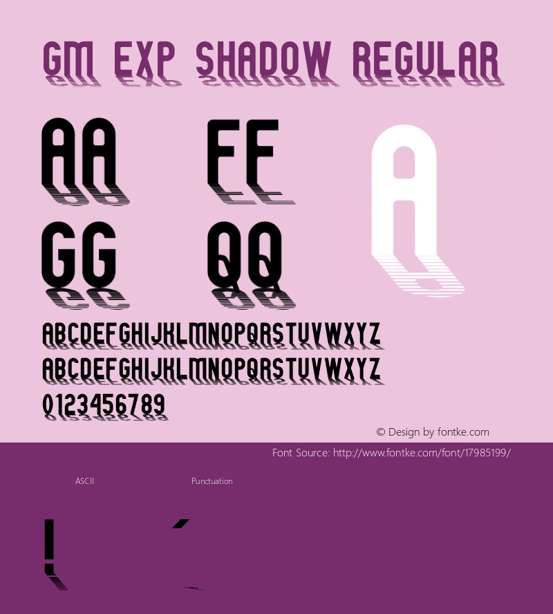 GM Exp Shadow Regular 1 Font Sample