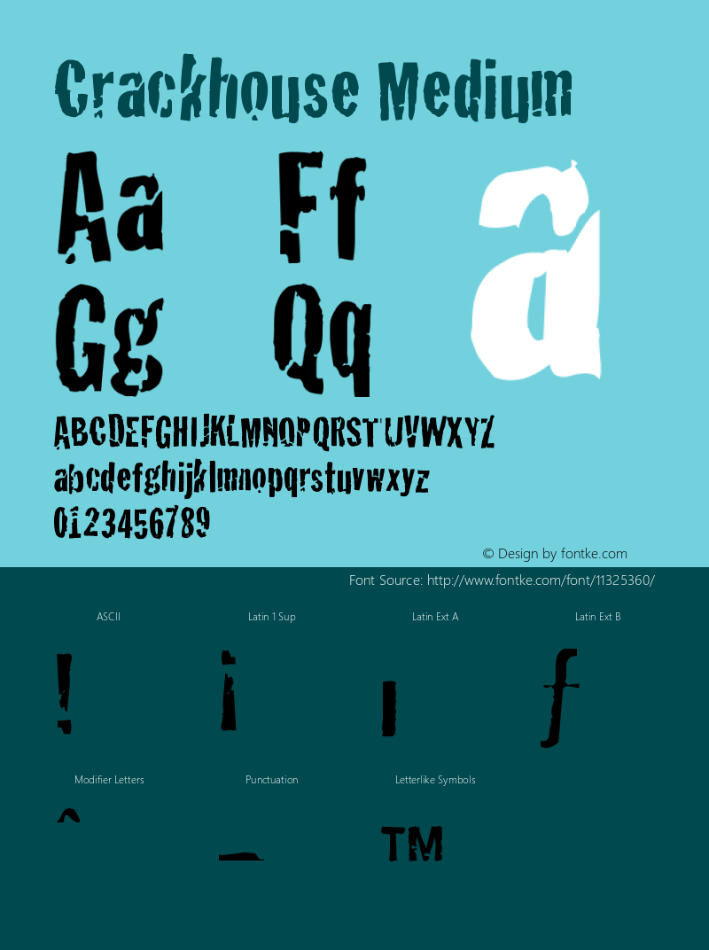 Crackhouse Medium Version 001.000 Font Sample