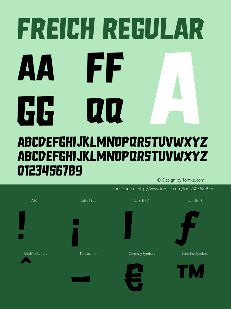 Freich Version 1.000 Font Sample