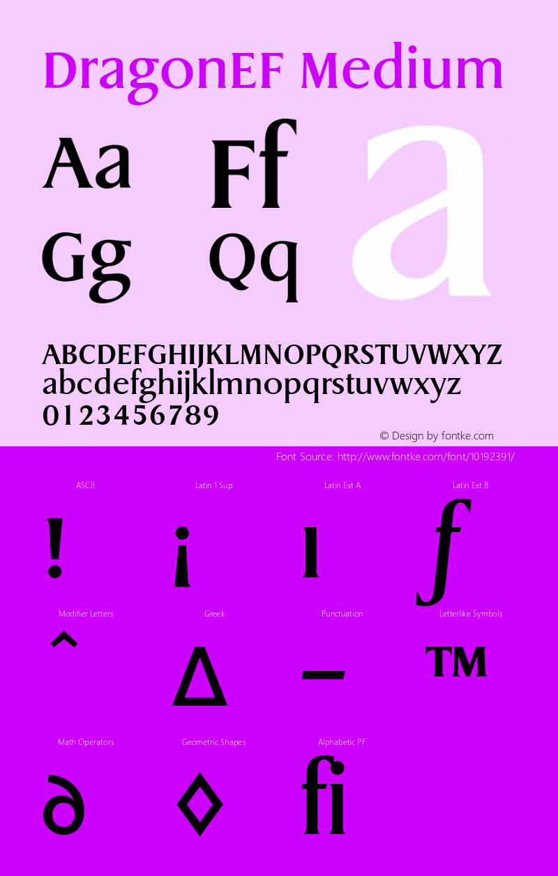 DragonEF Medium 001.000 Font Sample