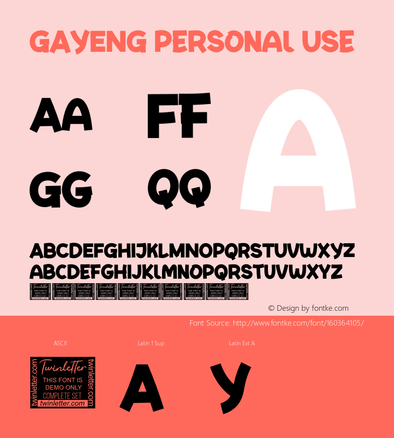 GAYENG Personal Use Version 1.001;Fontself Maker 3.5.4 Font Sample