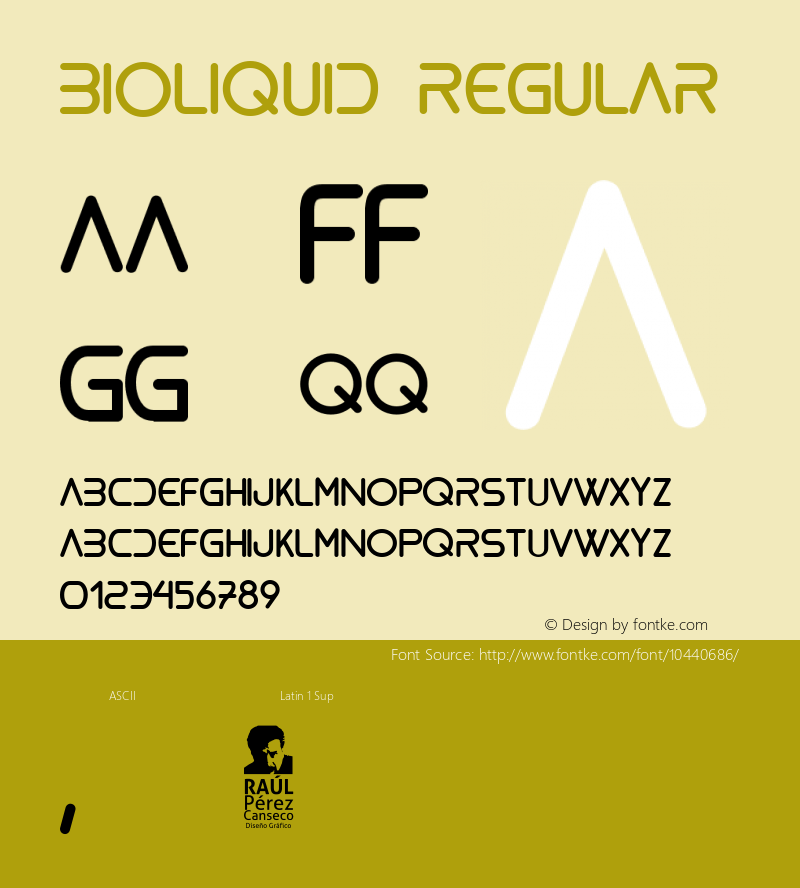 bioliquid Regular Version 1.00 2012 Font Sample