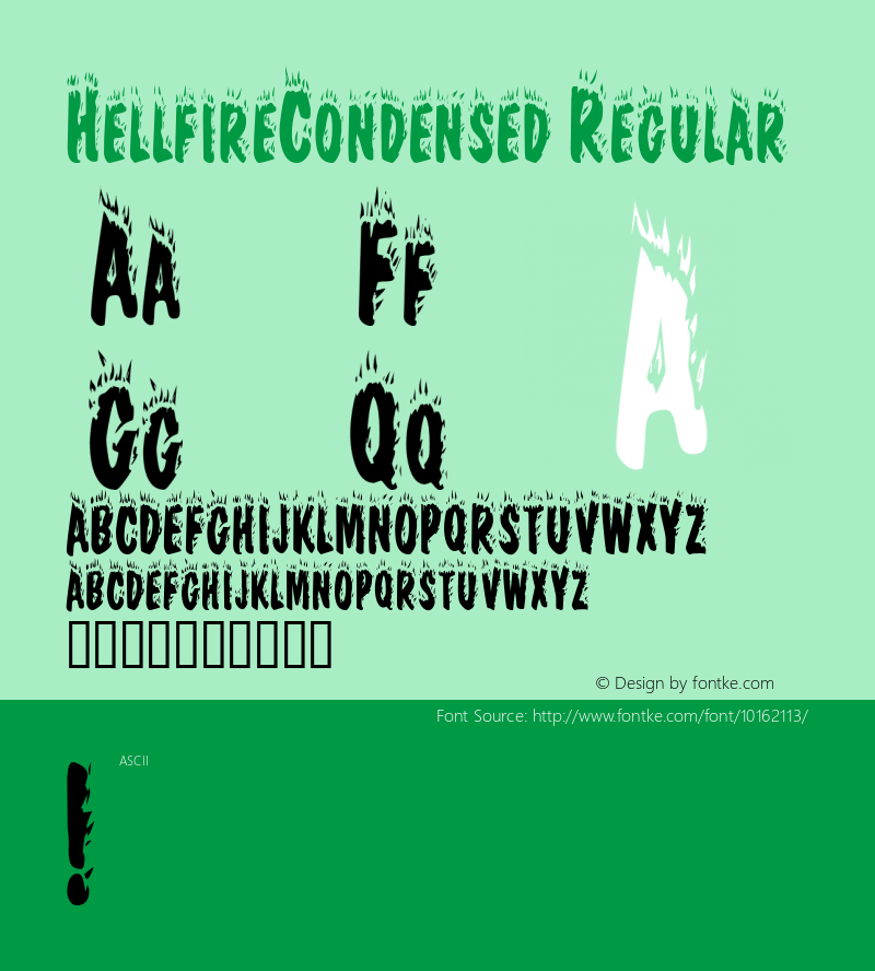 HellfireCondensed Regular Rev. 003.000 Font Sample