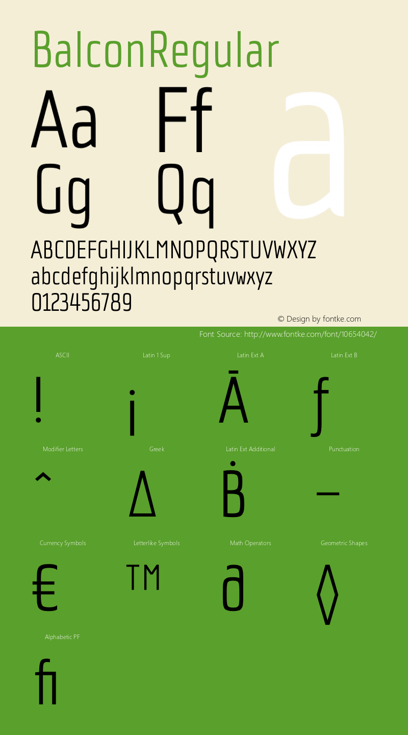 BalconRegular ☞ Version 1.000;com.myfonts.easy.tdf.balcon.regular.wfkit2.version.4hd8 Font Sample