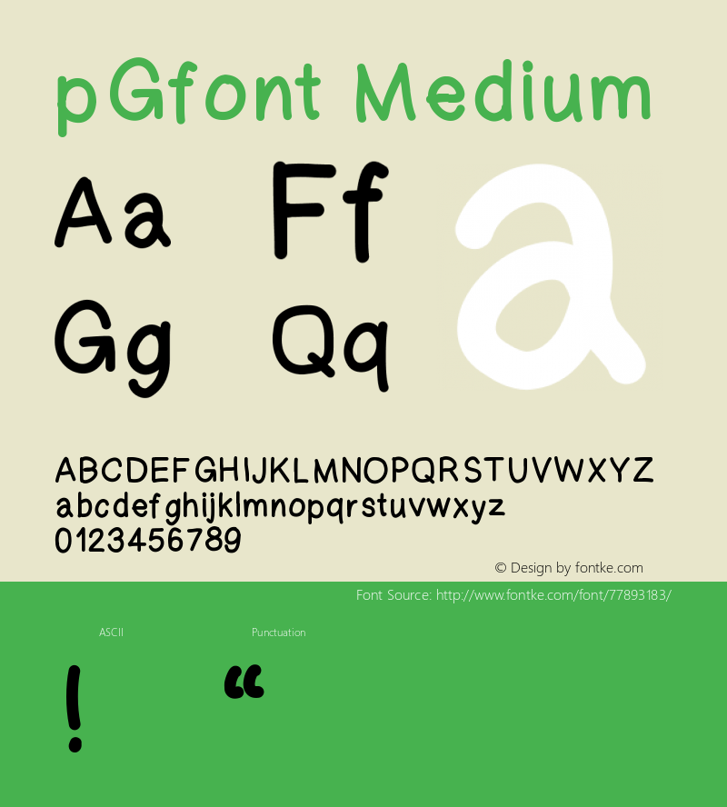 pGfont Version 001.000 Font Sample