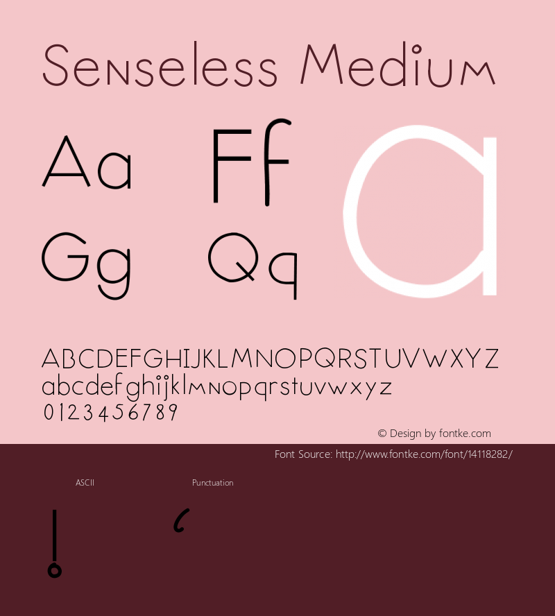 Senseless Medium Version 001.000 Font Sample