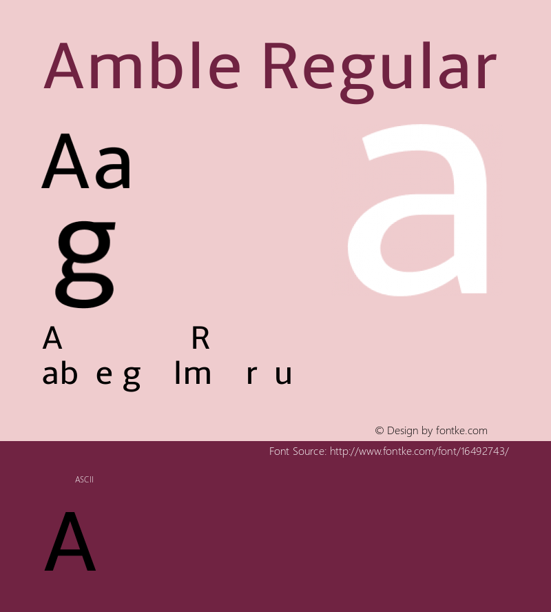 Amble Regular Version 1.00000; 2009 Font Sample