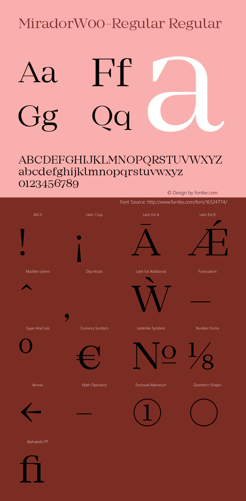 MiradorW00-Regular Regular Version 1.00 Font Sample