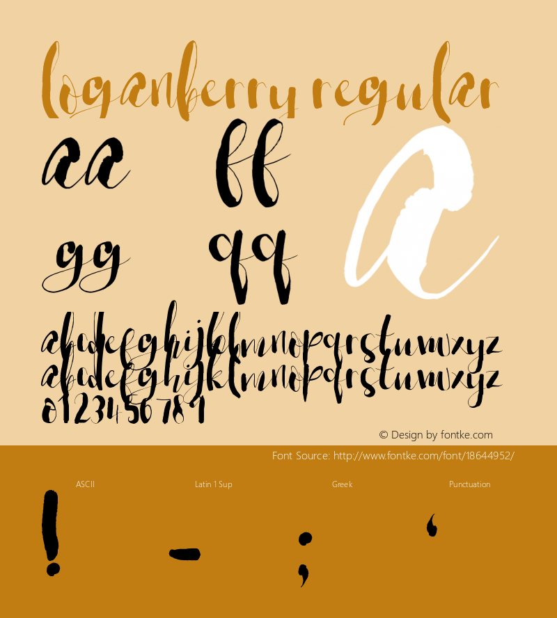 Loganberry Regular Version 1.00 December 4, 2016, initial release Font Sample