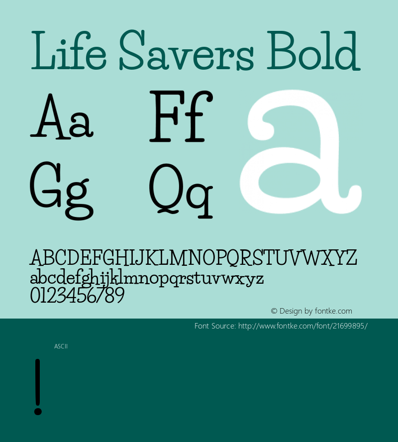 Life Savers Bold  Font Sample