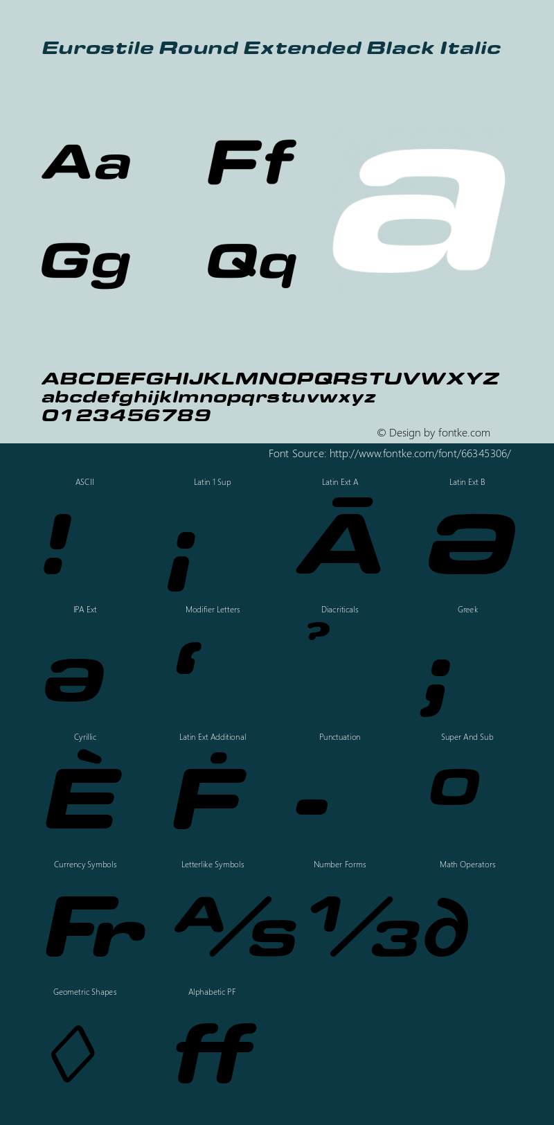 EurostileRoundExtended-BlackItalic Version 1.000;PS 1.00;hotconv 1.0.57;makeotf.lib2.0.21895 Font Sample