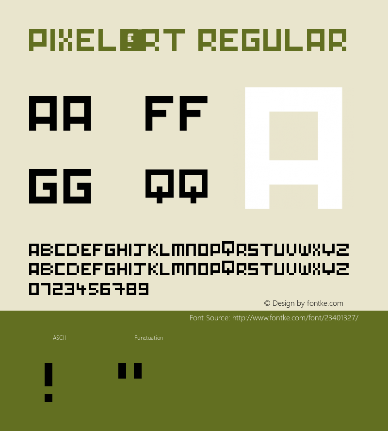 Pixel-Art Regular Version 1.0 Font Sample