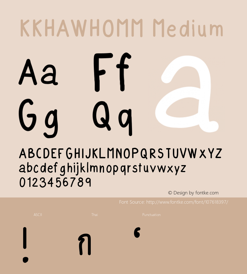 KKHAWHOMM Version 001.000 Font Sample