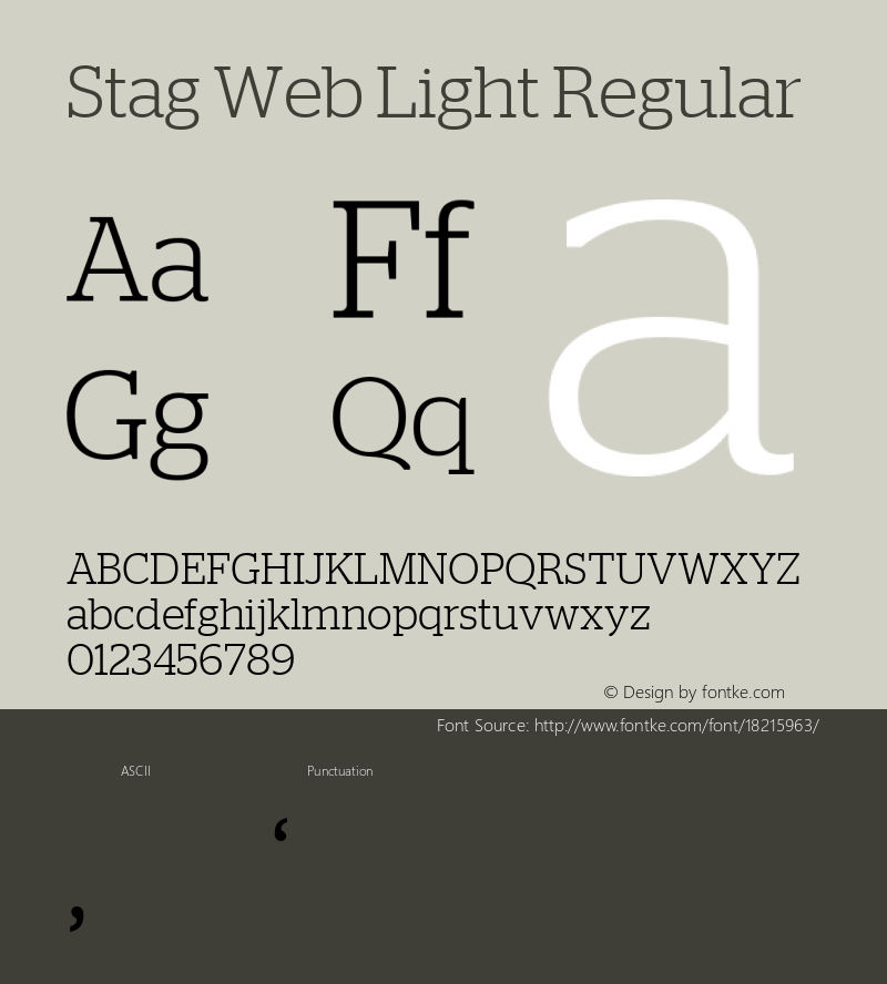 Stag Web Light Regular Version 2.1 2011 Font Sample