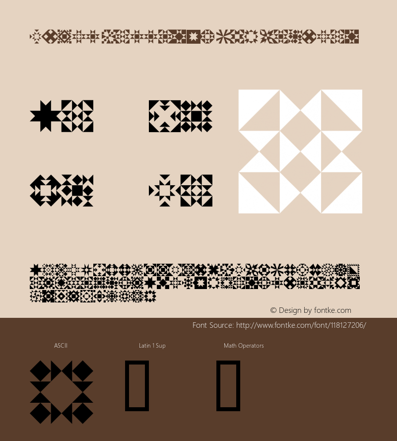 Quilt Patterns Two W95 Regular Version 4.70 Font Sample