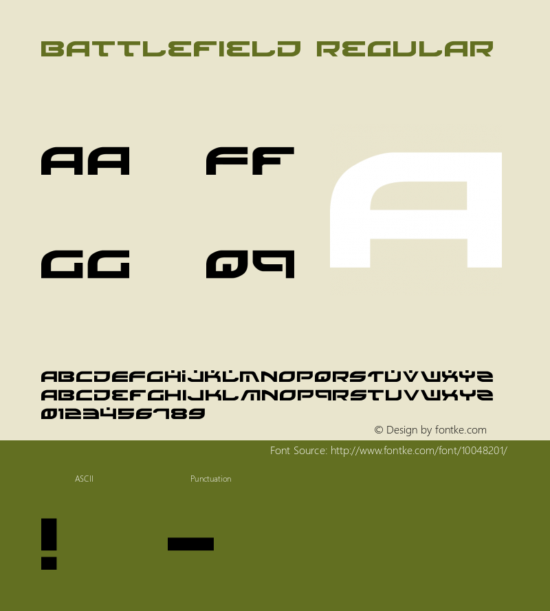 Battlefield Regular 3 Font Sample