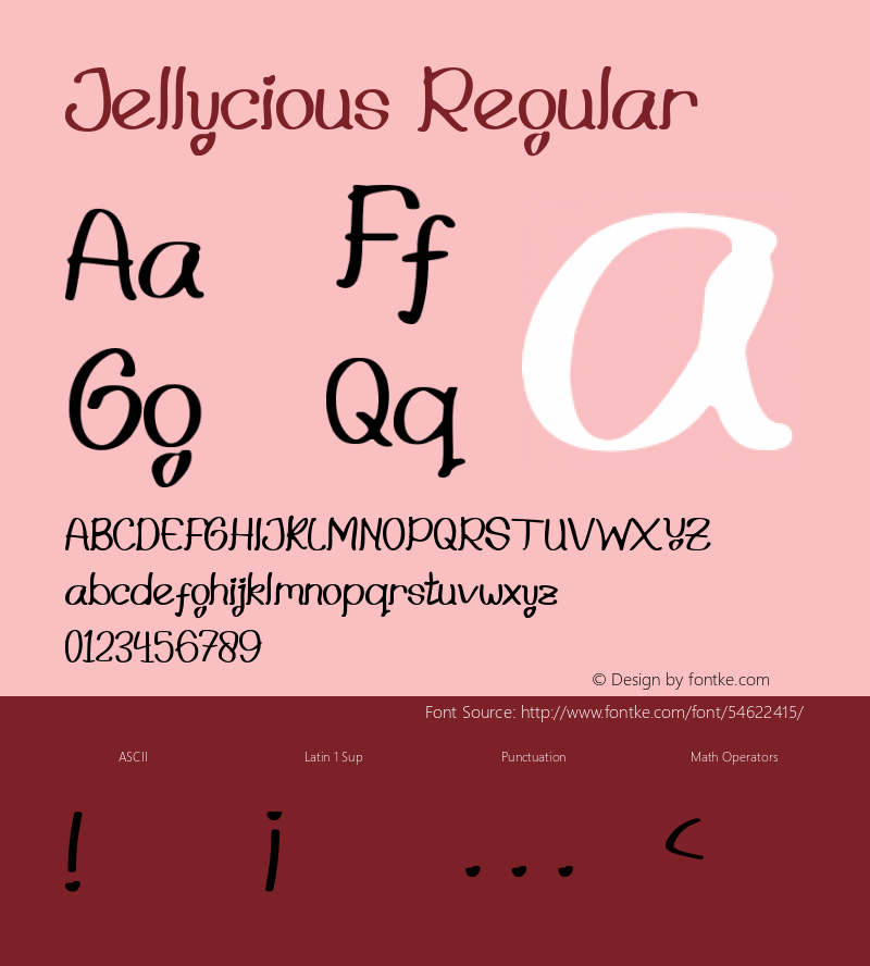 Jellycious Version 1.00;January 30, 2020;FontCreator 12.0.0.2545 64-bit Font Sample