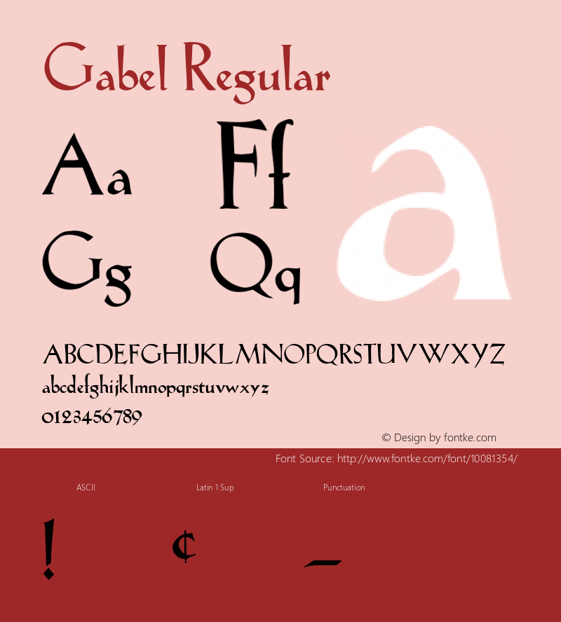 Gabel Regular Unknown Font Sample