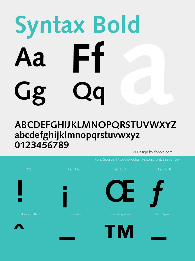 Syntax-Bold Version 1.00 Font Sample