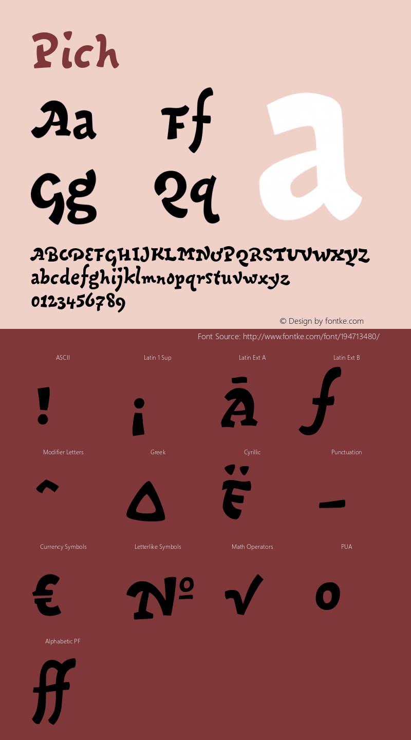 ☞Pich Version 2.000;com.myfonts.easy.omtype.pich.regular.wfkit2.version.4dKU图片样张