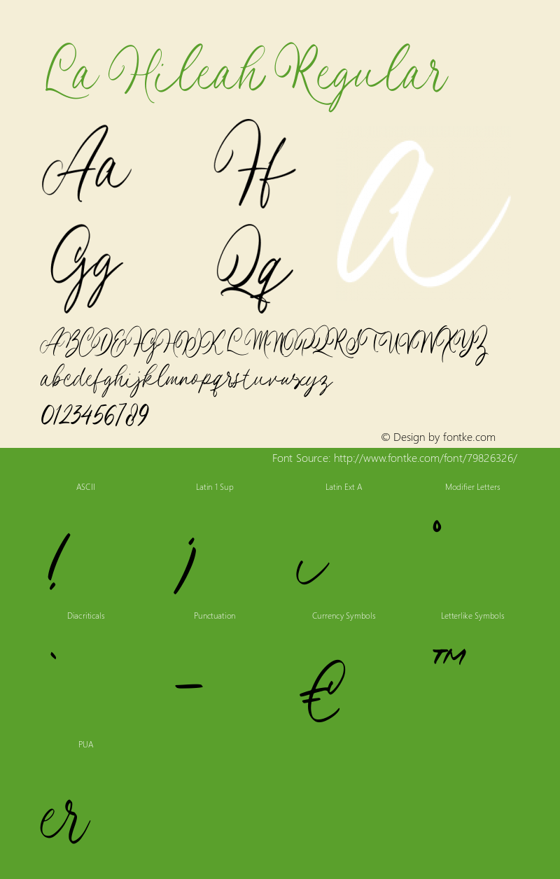 La Hileah Version 1.00;October 2, 2020;FontCreator 12.0.0.2545 64-bit Font Sample