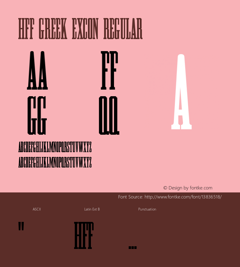 HFF Greek ExCon Regular Version 1.000  Font Sample