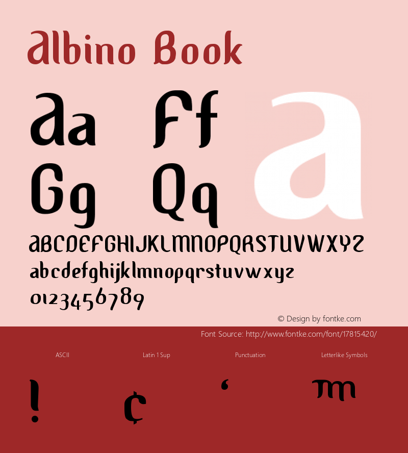 Albino Book Version Macromedia Fontograp Font Sample